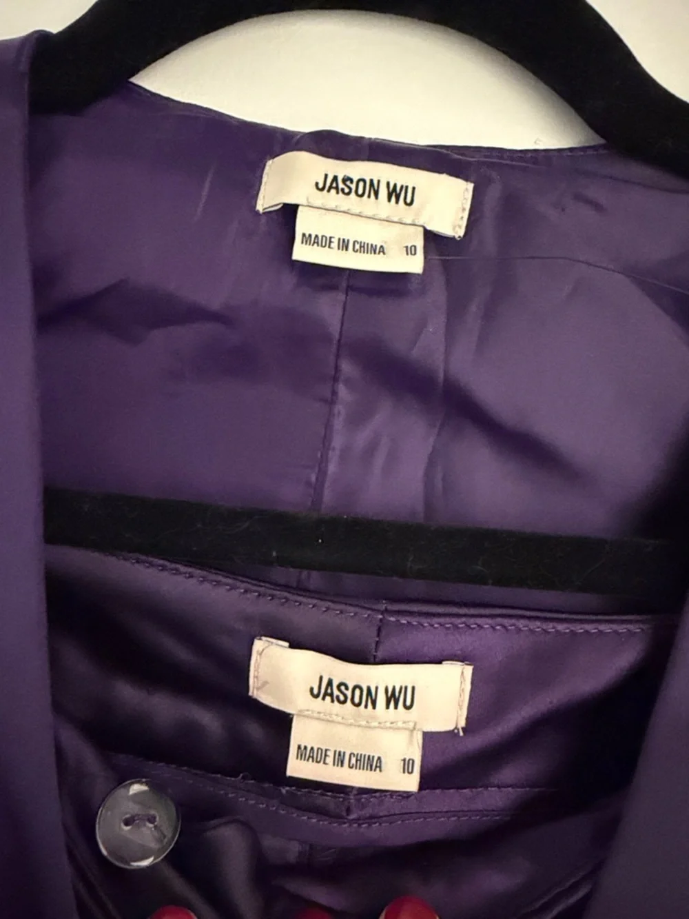 Jason Wu Purple Satin Vest with Matching Wide-Leg Jumpsuit - Picture 2 of 7